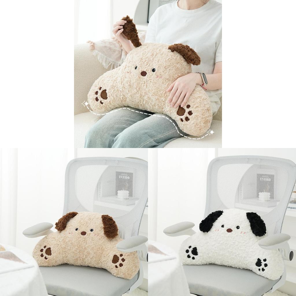 Cartoon Dog Cushion Plush Soft Office Lumbar Pillow For Relaxing Lounge Decor