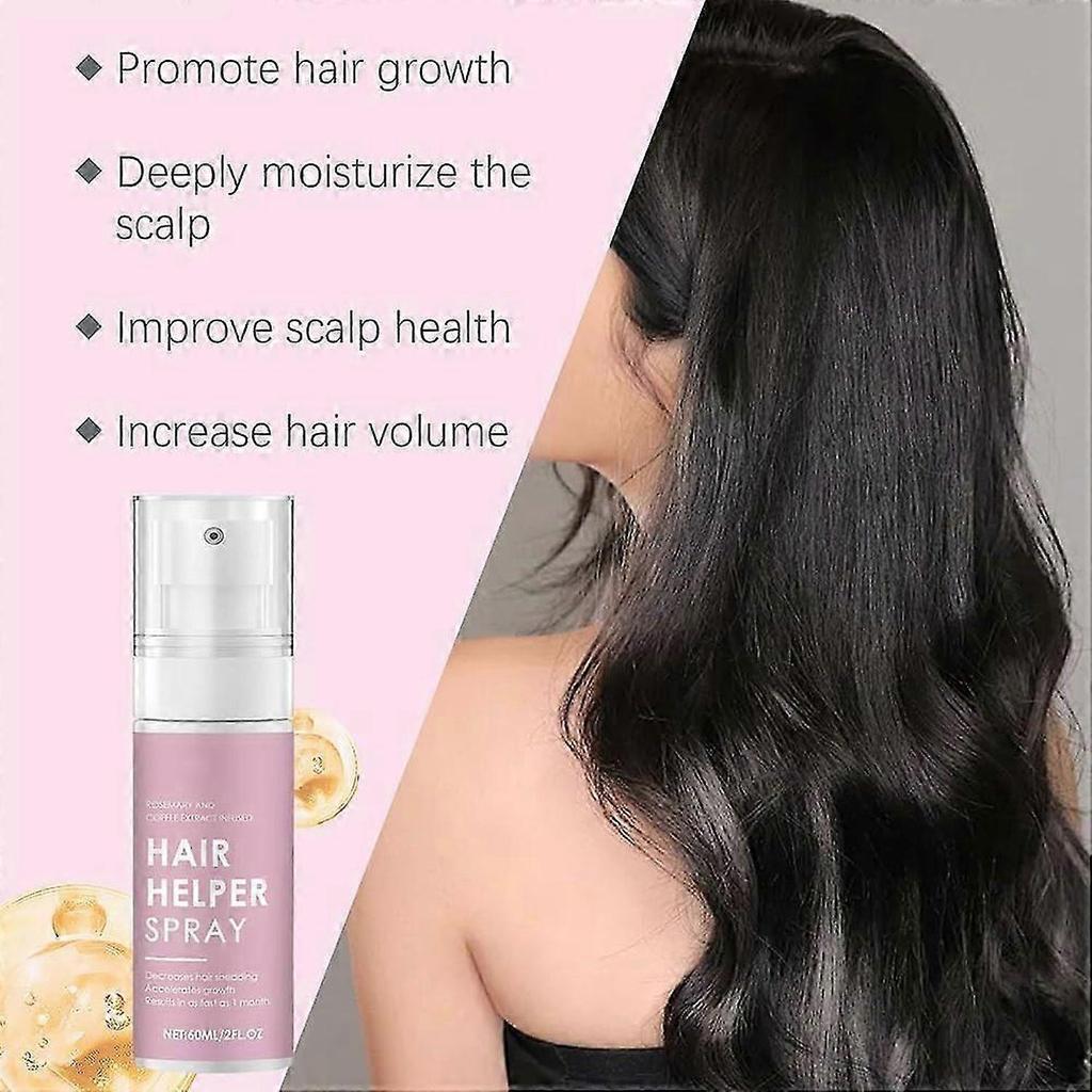 Hair Helper Spray, Hair Helper Growth Spray, Fuller Hair - Repair Thinning Hair Naturally - Hair Growth Serum with Caffeine and Biotin, Rice, Ginger,