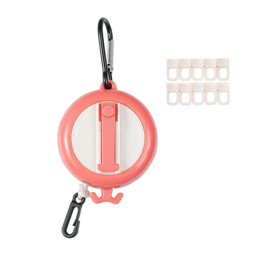 Quick Install Retractable Clothesline Adjustable Length Clothes Drying Lanyard  Camping Trips красный