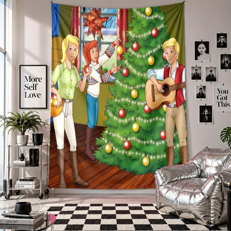 Wall TapestryBibi & Tina Art Hanging Cloth Decorative Background Cover for Room Decoration