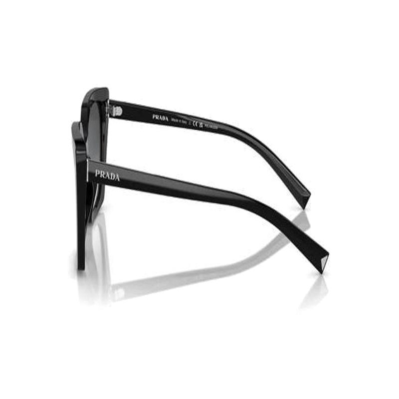 Prada Temple with Logo, Acetate Frame, Irregular Shape, Sunglasses, Women's Black