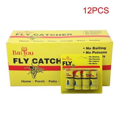 Pest Trap, Fly Sticky Paper Strip Strong Glue Flying Insect Mosquito Catcher Roll Ribbon DIN889- 12pc[F49914]