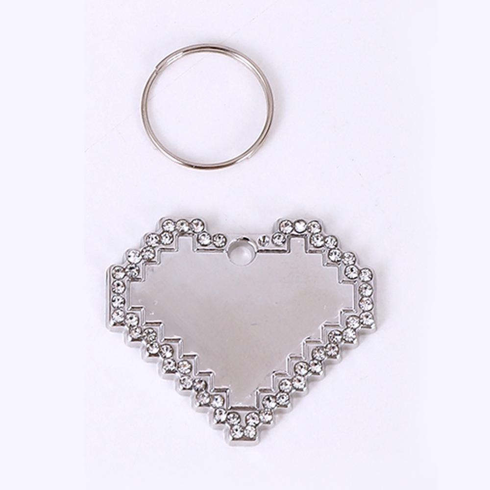 Heart-Shaped Rhinestone Pet ID Tag - Zinc Alloy, Engravable for Cats & Dogs