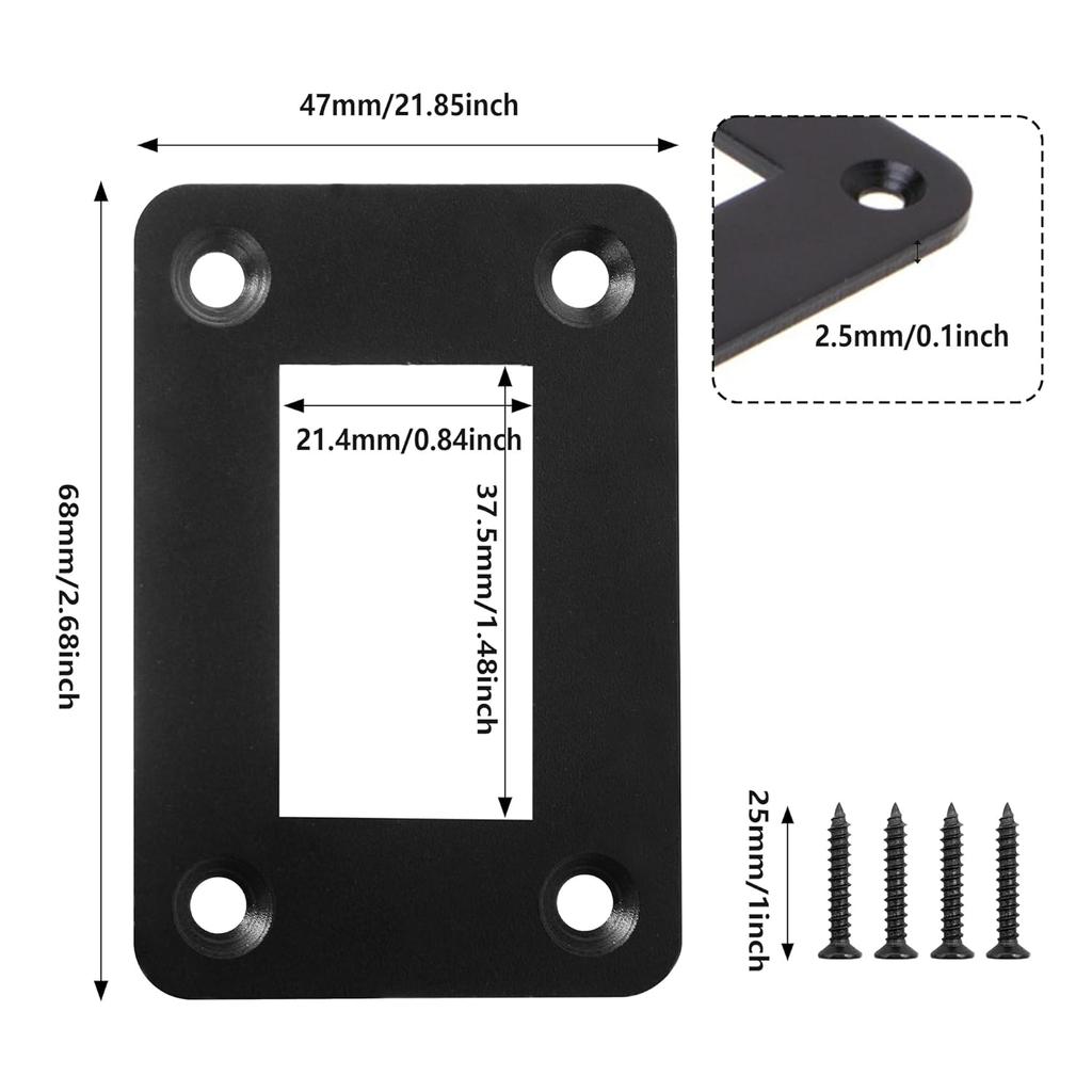 AUXBC Einweg-Panel-Halterung, 1 Satz Schwarzes Aluminium Wippschalter-Gehäusehalterung Geeignet für Autos, LKW, Schiffe, Wohnmobile