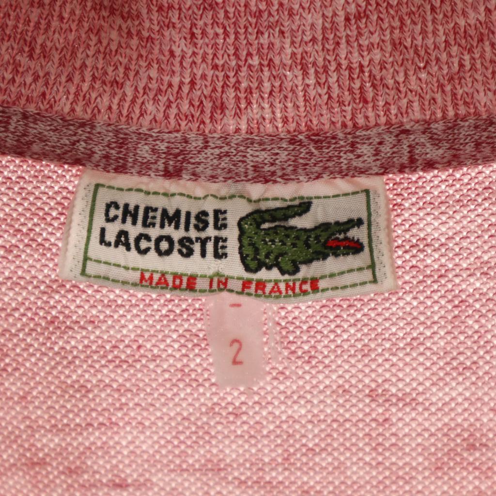 CHEMISE LACOSTE 70s Made in France Vintage Short sleeve Polo shirt 2 Red Men's Used