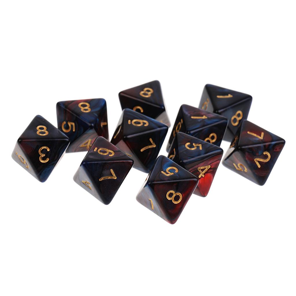 Set of 10 Octahedral Dice for Interactive Gaming Experience