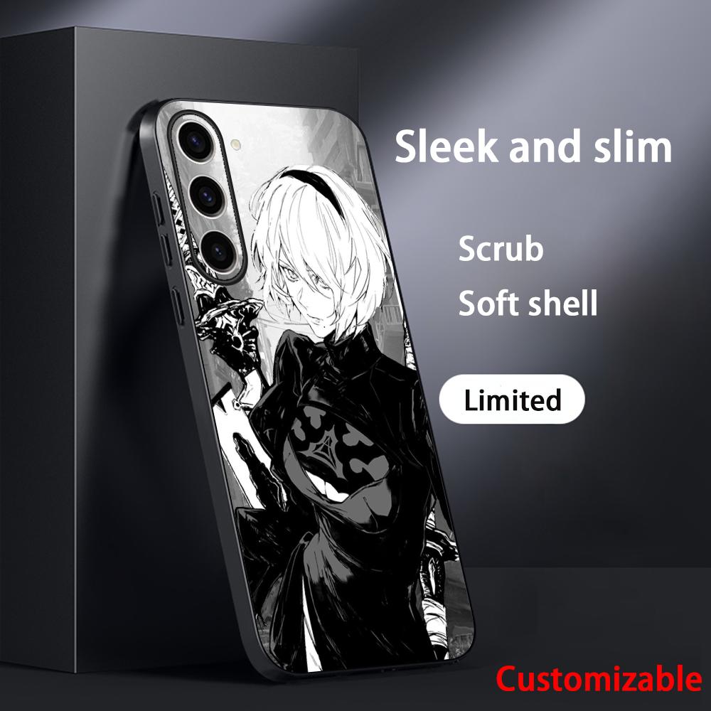 Nier automata sexy game girl pattern Phone Case For Samsung Galaxy S25 S24 S23 S22 S21 S20 Plus Ultra Note20 Soft Black