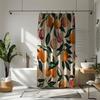 Yellow Peach Pattern Polyester Material Shower Curtain Waterproof Cloth Bathroom Thickeneded Mildew-proof  Curtain Bathroom
