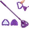 Mini-Wischmopp 180° dreieckiger Wischmopp mit Teleskopstiel Wandreiniger mit 2 Ersatzköpfen für Badezimmer Dusche Boden Wand &&