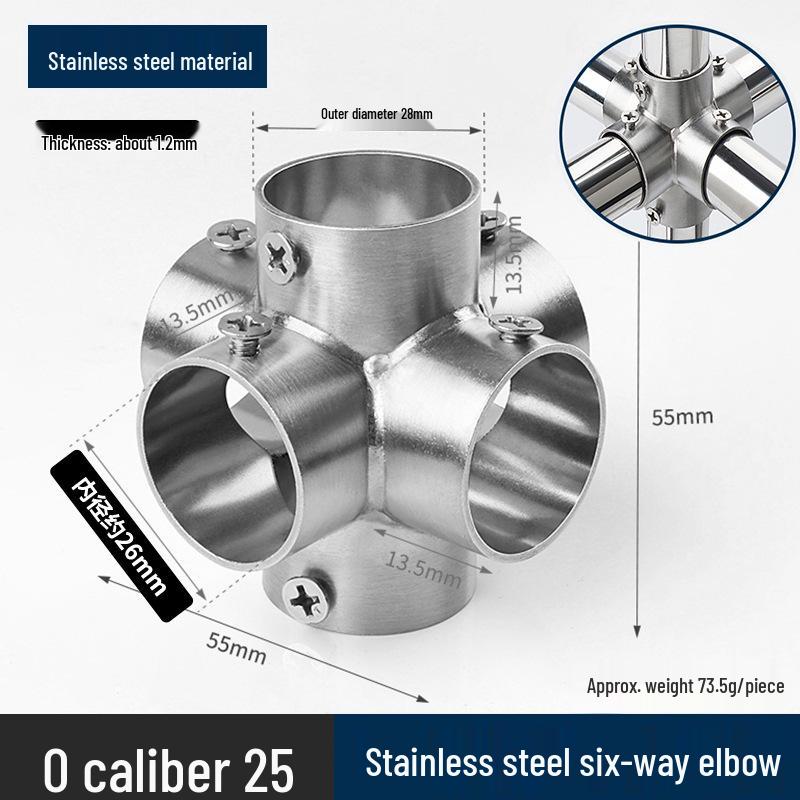 Stainless Steel Right Angle Tee Connector 19mm-32mm Joint Elbow Assembly Frame Fastener