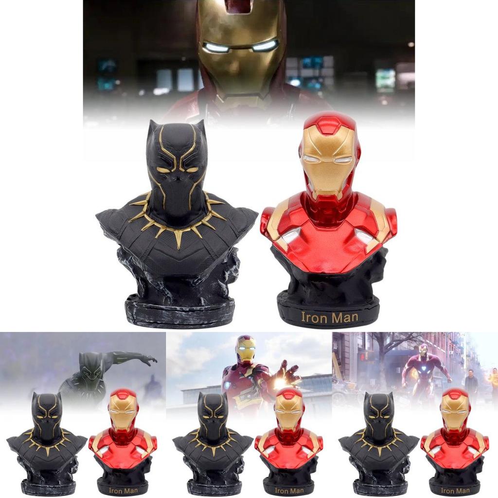 Atemberaubendes 16cm Eisen Schwarzer Panther Halbfigurenmodell Perfekt für Schreibtischdekoration Geschenke