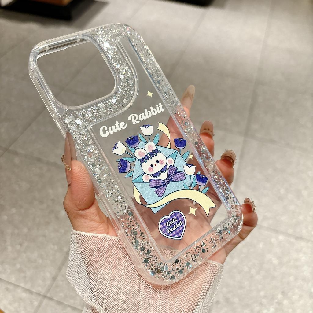 Applicable to Apple 17proMax glitter bread shell love mirror + bracelet 16 protective case 15 mobile phone case material