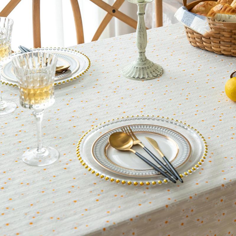Korean Style Small Daisy Cotton Floral Tablecloth,Tea Table Decoration,Rectangle Table Cover For Kitchen Wedding Dining Room