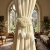 Beautifully Flowers Curtain Straps Magnetic Sheer Curtains Tiebacks Pearl Curtain Buckle  Bedroom