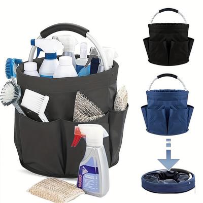 Velká 17L úložná taška organizér Pikniková taška s uchem Venkovní čisticí caddy Skládací taška na nářadí na domácí čisticí potřeby