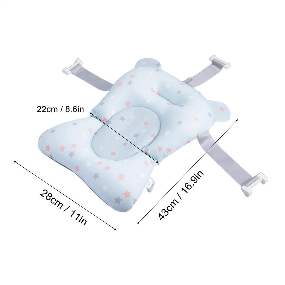 Baby Bath Cushion For Tub Adjustable Anti-skid Support Pillow For Bathtub Baby Care Supplies NewbornEssentials With Buckles And
