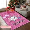 [Custom Name Rug] Marie Cat Wonderland Carpet for Room Floor Mat, Cozy Office Hotel Chair Print Area Rug