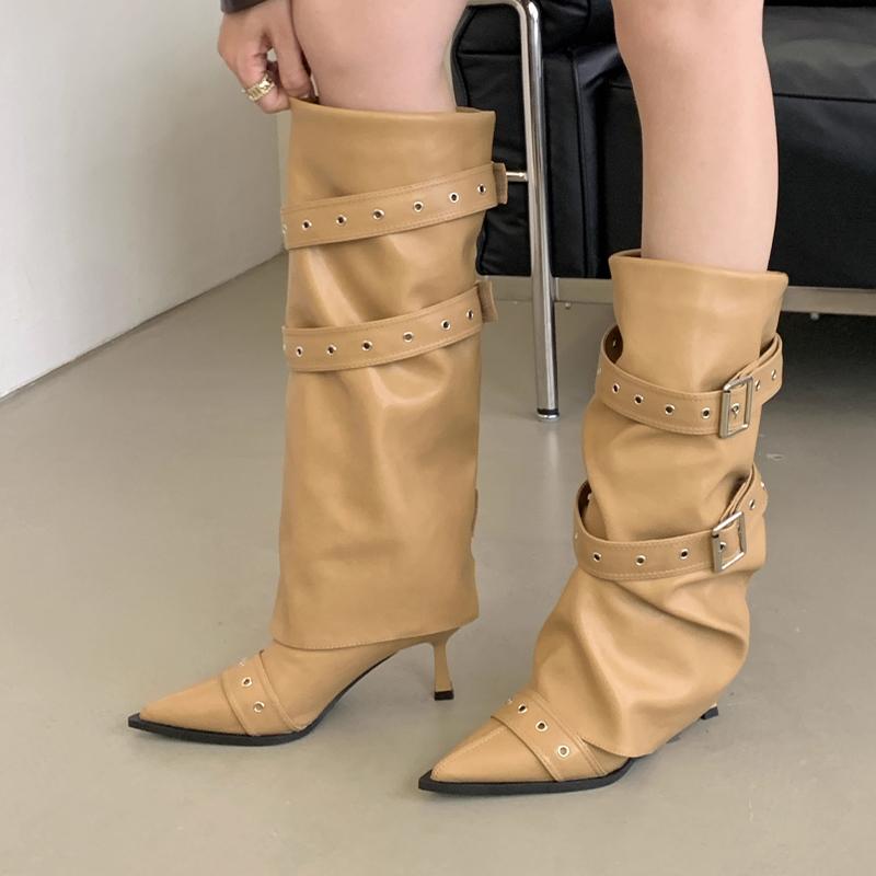 Fashion High Boots Women Pointed Toe High Heels Fashion Shoes Dress Sexy Designer Woman Winter Boots 2025 Luxury Femme Chelsea Botas