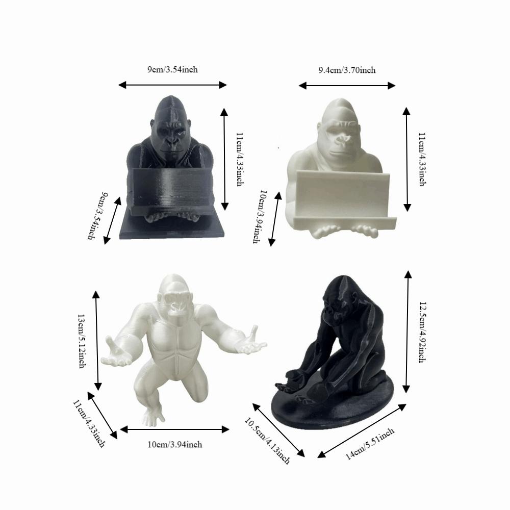 Funny Gorilla-Shaped Stand Creative Decorations Pen Holder 3D Printed Multi-functional Desktop Accessory Birthday Gift