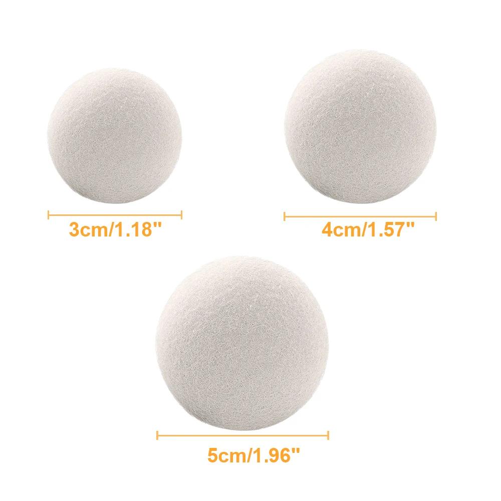 6 Reusable Wool Dryer Ball Softener Laundry Room Home Washing 4/5/6cm Wool Drying Kit Washing Machine Accessories