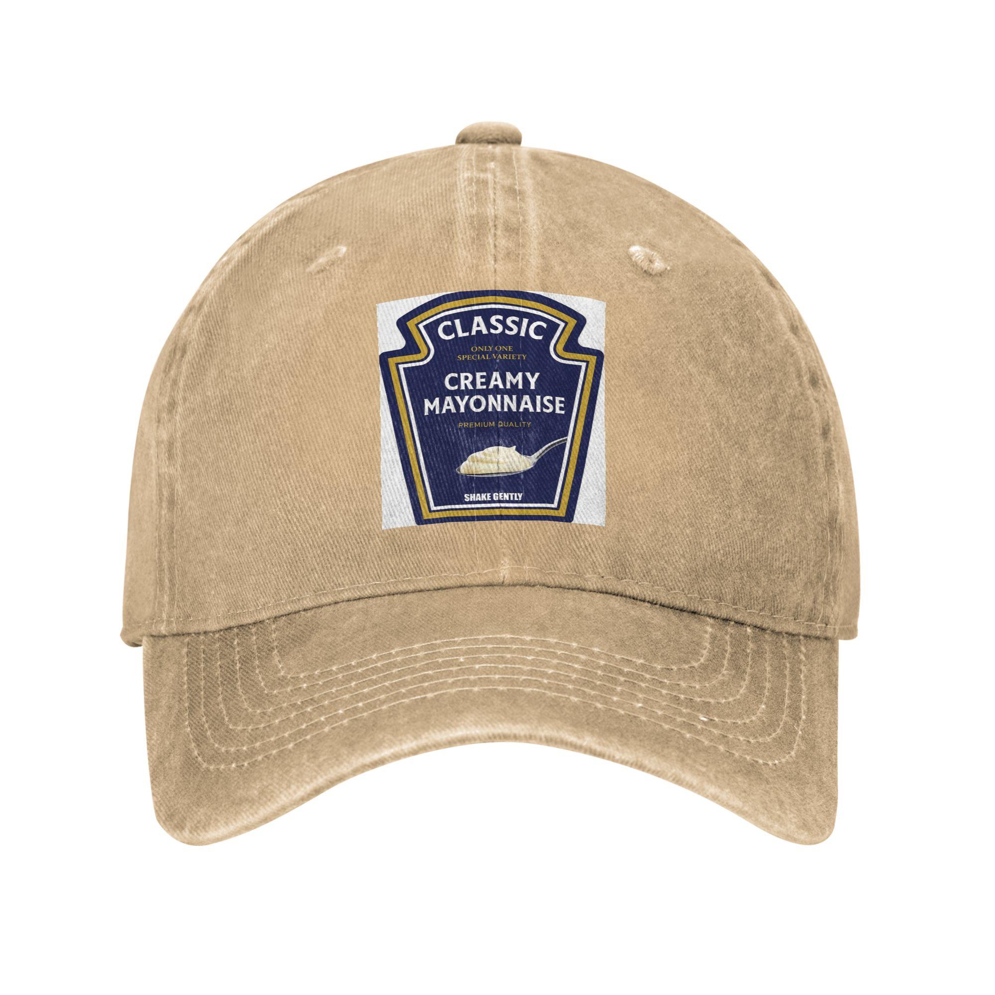 

Mayonnaise Halloween Washed Denim Cap Casual Baseball Caps Adjustable Hat Summer Unisex Baseball Hats One Size