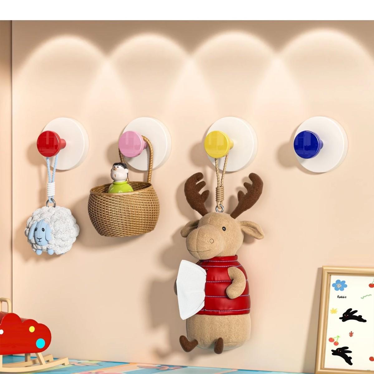 

**Newcomer 3-Pack: Dopamine Adhesive Suction Cup Hooks - No-Drill, Strong Load-Bearing for Smooth Surfaces.**