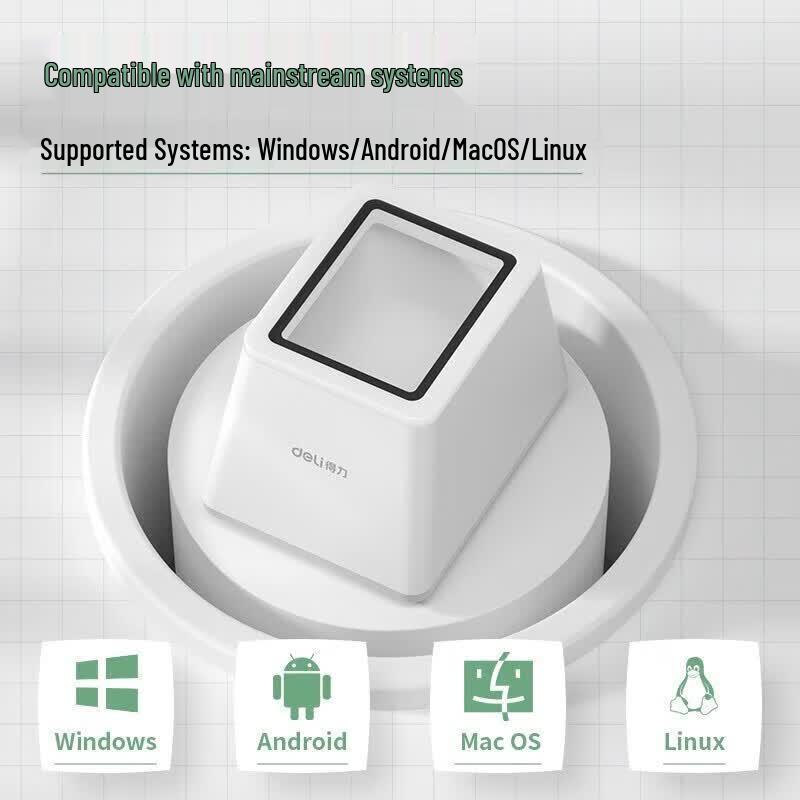 Deli 14964 Desktop 2D Barcode Scanner