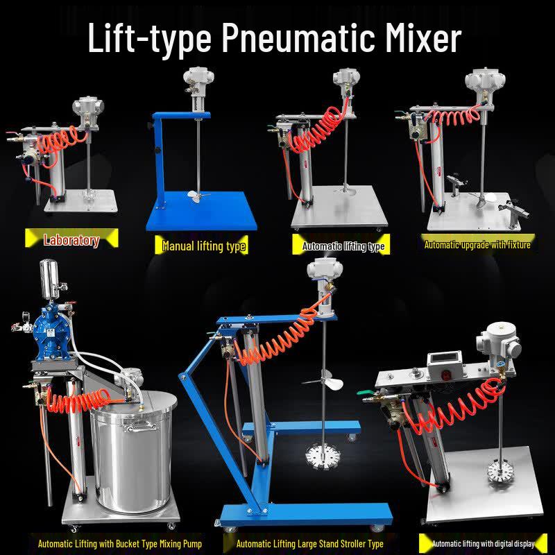 100 Gallon Stainless Steel Automatic Lifting Pneumatic Mixer