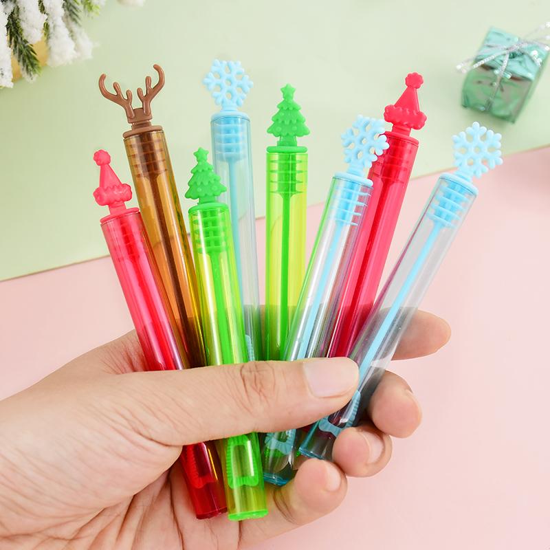 12/36Pcs Christmas Bubble Wand Soap Tube Empty Bottle Christmas Decor New Year Kids Gift Kids Birthday Party Favors Toy