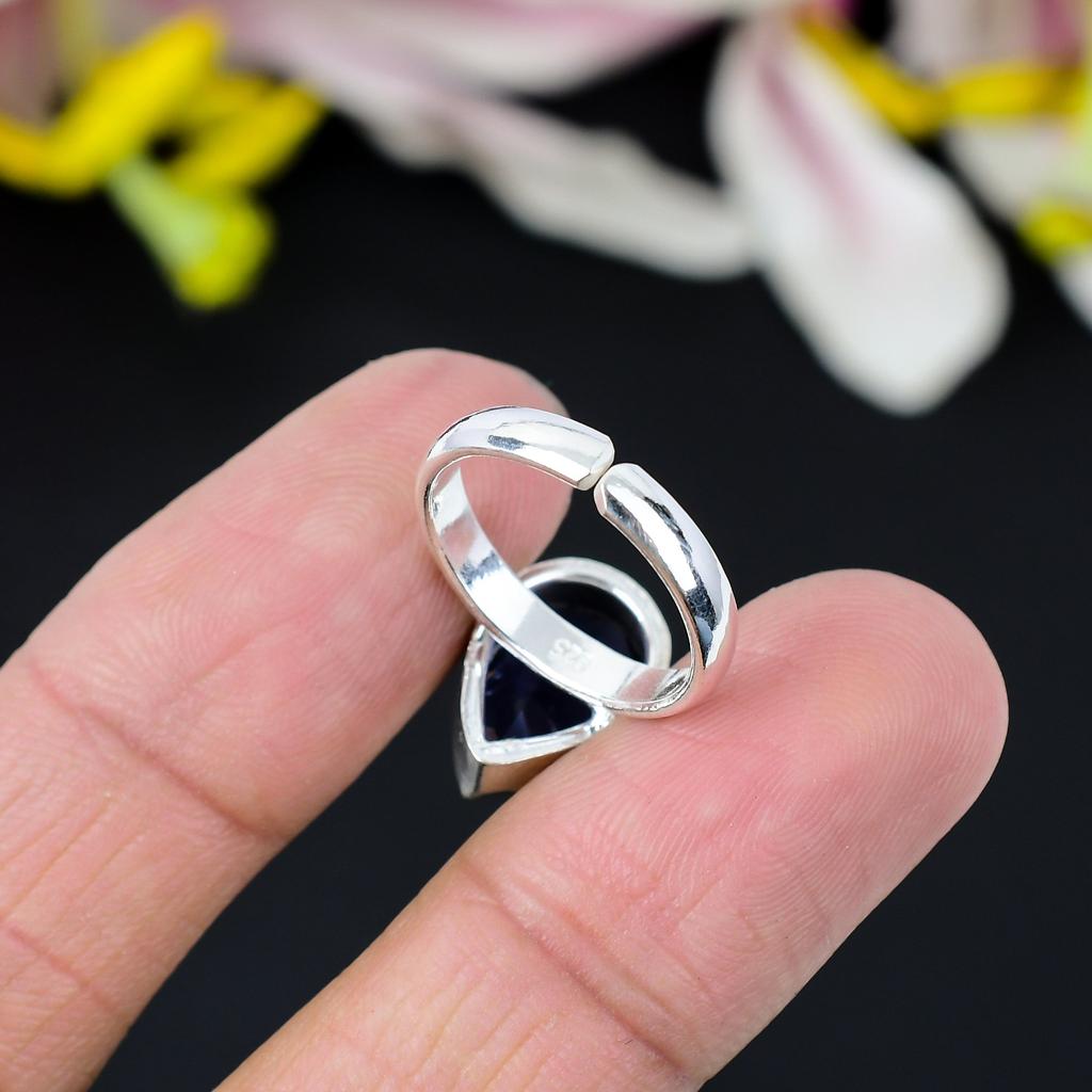 Amethyst Gemstone Handmade 925 Sterling Silver Jewelry Ring Size 10 KG-349