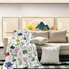- 1pc Fresh Literary Book And Floral Theme Printed Flannel Blanket - Comfortable Lightweight All-Season Universal Printed Blanke