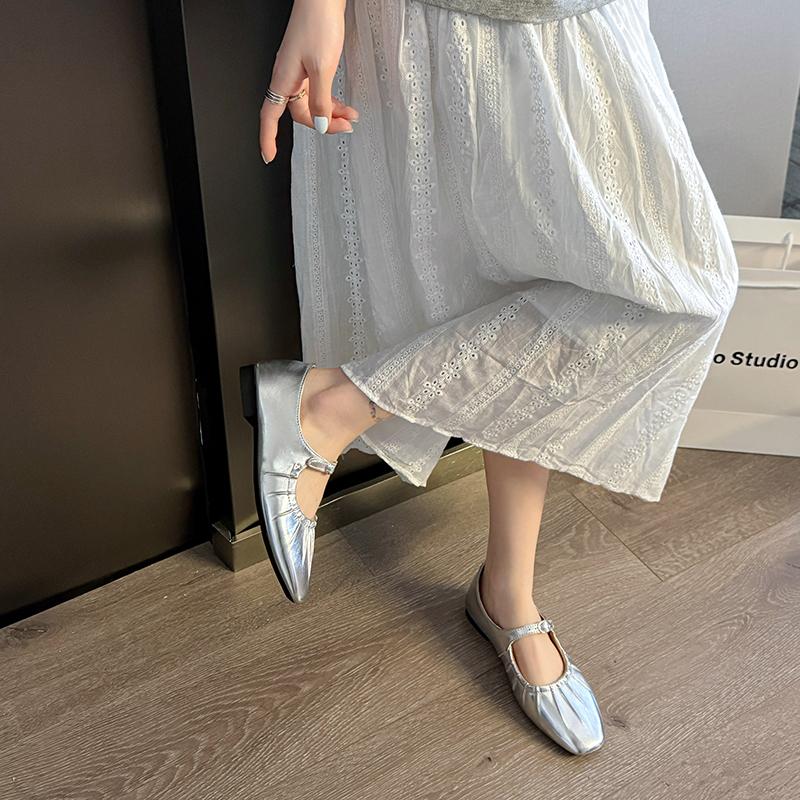 Fashion Square Toe Women Marie Janes Shoes Woman Soft Sole Flat Sandals Summer 2025 Trend Comfort Casual Shoes Shallow Loafers Sandalias