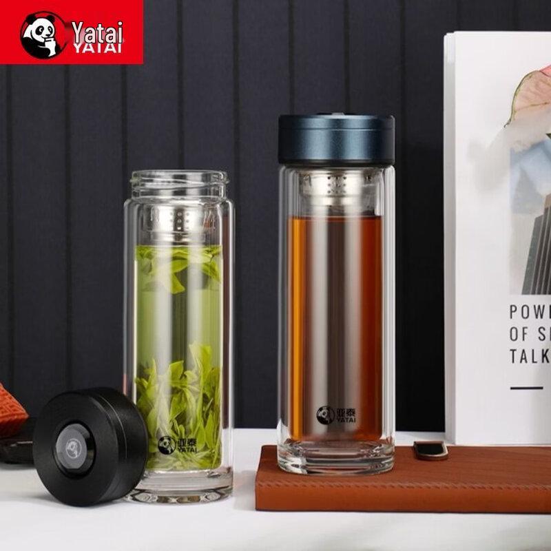 YATAI Portable Double-Layer Glass Tea Bottle 380ml
