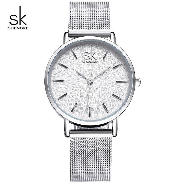 Shengke Watches Watch Top Brand Luxury Silver Quartz Women Stainless Steel  Bracelet Ladies Clock SK acquista in modo economico — spedizione gratuita,  recensioni reali con foto — Joom