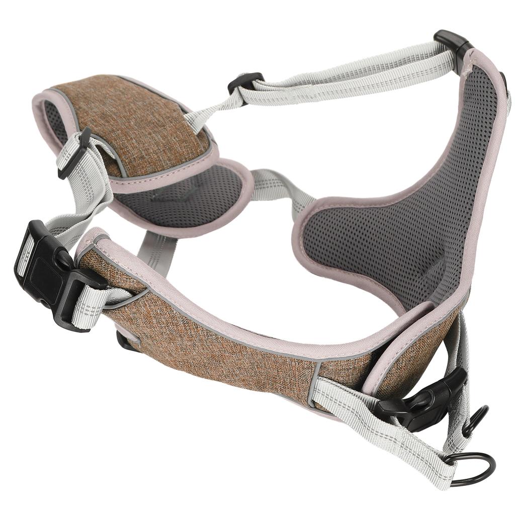 Outdoor Dog Vest Harness Pet Adjustable AntiLost Reflective Vest for Large Medium Dog(Coffee Color M)