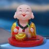 Monk Dashboard Ornament Car Ornaments Dashboard Ornament Solar Powered Buddha Statue Nodding Little Monk Collectible Figurines