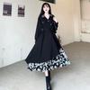 Retro design knee-length skirt large size waist splicing floral pendulum irregular dress