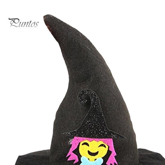 Lightweight Pet Headgear Halloween Cat Witch Hat, Fun Hat with Adjustable Elastic Strap, Cartoon Ghost Pumpkin Bat Skull for Cats Small Dogs