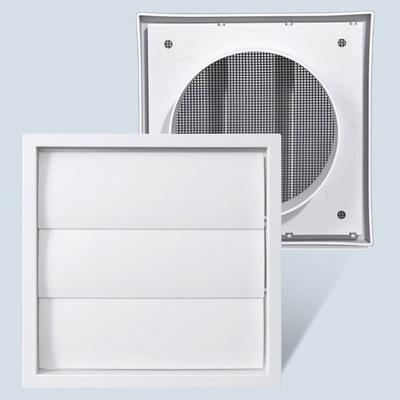 Vent Systems White Vent Cover Grille With Screen One-Directional Exhaust Vent Cover Plastic Louvered Dryer Duct Vent Cover