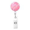 Glitter Shine Retractable Badge Reel Lanyards Id Name Card Badge Holder Nurse Student Employee Card Clip Office Supplies