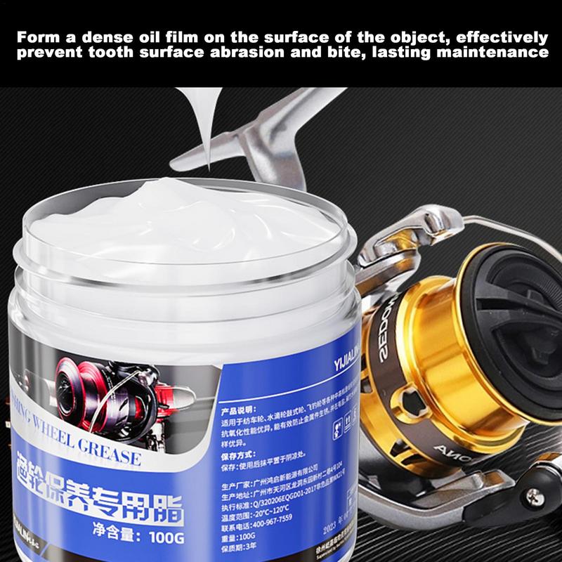 Kit Grasso per Mulinello da Pesca 100g Grasso per Mulinello da Pesca Olio per Mulinello da Pesca Accessori Efficaci per la Cura del Mulinello da Pesca Lubrificante per Mulinello da Pesca