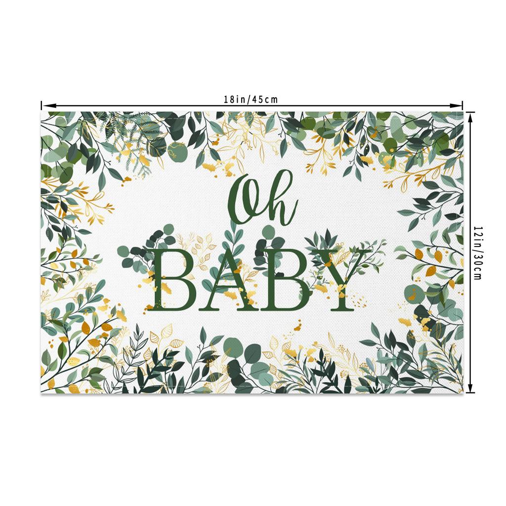 Botanische Florale Platzsets Grüne Blätter Blumen Design Naturinspiriertes Tischset für Esstisch Küche Party Waschbar Umweltfreundlich