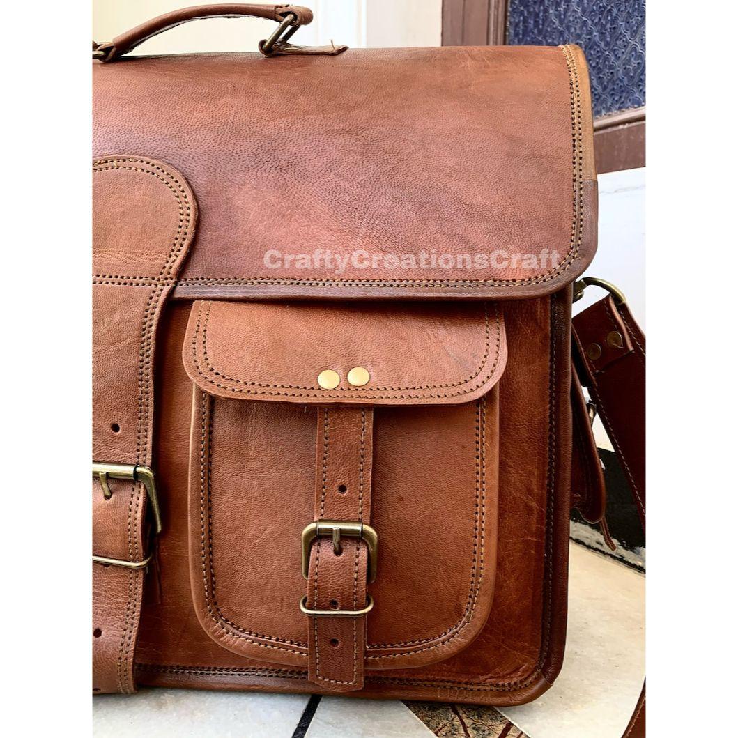 Кожаная сумка через плечо — фото 6