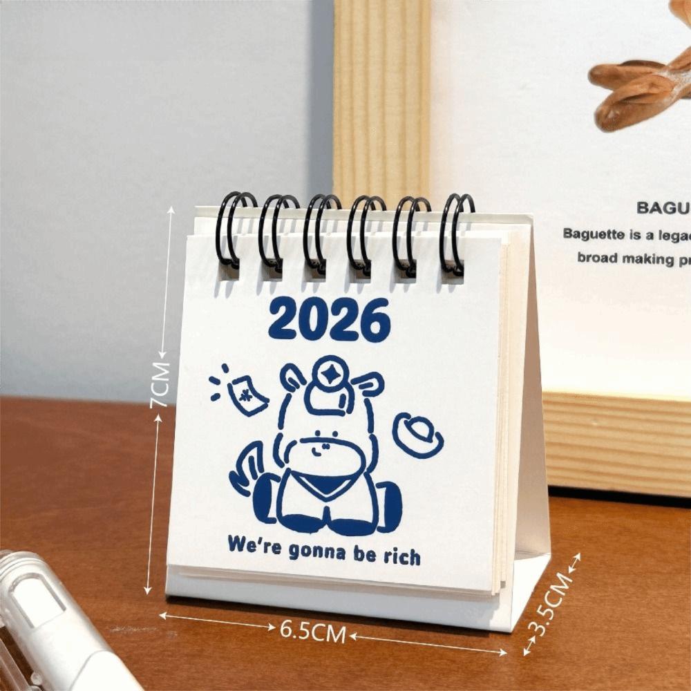 Mini 2026 Schreibtischkalender Cartoon Terminplaner Neuer Kalender Planbuch Desktop Ornamente