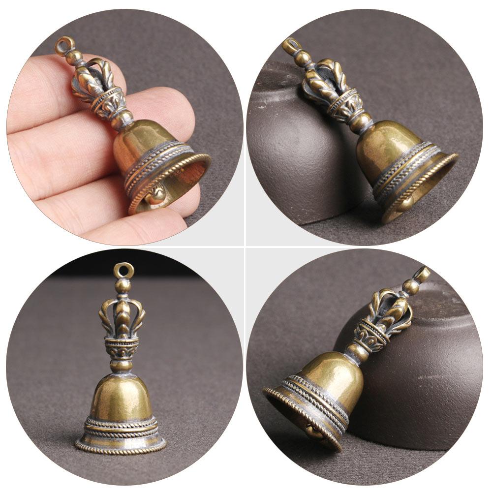 Mässingsklocka Mini Mässingsaltarklocka Vintage Bjällror Pentagram Wiccan Tillbehör Altare Ritualklocka Bjällra Mässing