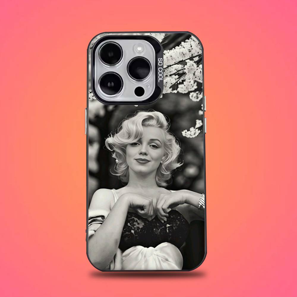 Custodia Telefono 80S M-Marilyn M-Monroe Per iPhone 16,15,14,13,12,11,Mini,Pro,E,SE4,XS,MAX Cover Nero Candy Opaco