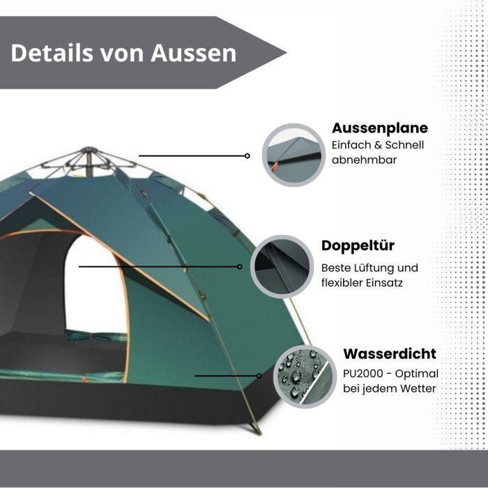 Dome Tent - Vanit AZ2 - Automatic Setup - 1–2 Person - Compact & Lightweight
