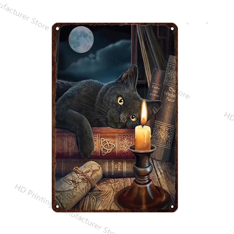 Cute Cat Wall Poster Pet Decor For Kitchen Vintage Tin Sign Metal Plates Home Decoration Modern Bar Accessory Restaurant Garden