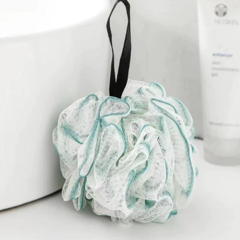 New Big Bath Ball Foam Bath Towel Scrubbing Body Cleaning Shower Washing Net Bathroom Flower Super Soft Foam Soft Net Bath Brush зелёный