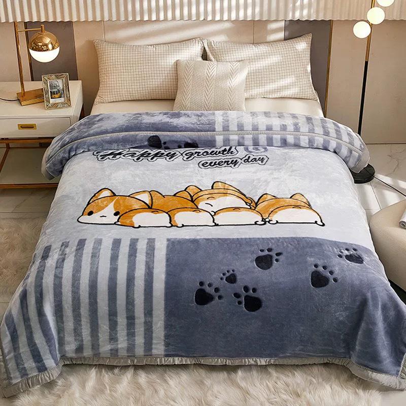 Double-Sided Fleece Raschel Blanket - Cozy Winter Wedding & Office Nap Gift